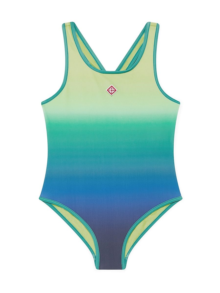 Little Girl's & Girl's Gradient Print One-Piece Swimsuit - Size 9