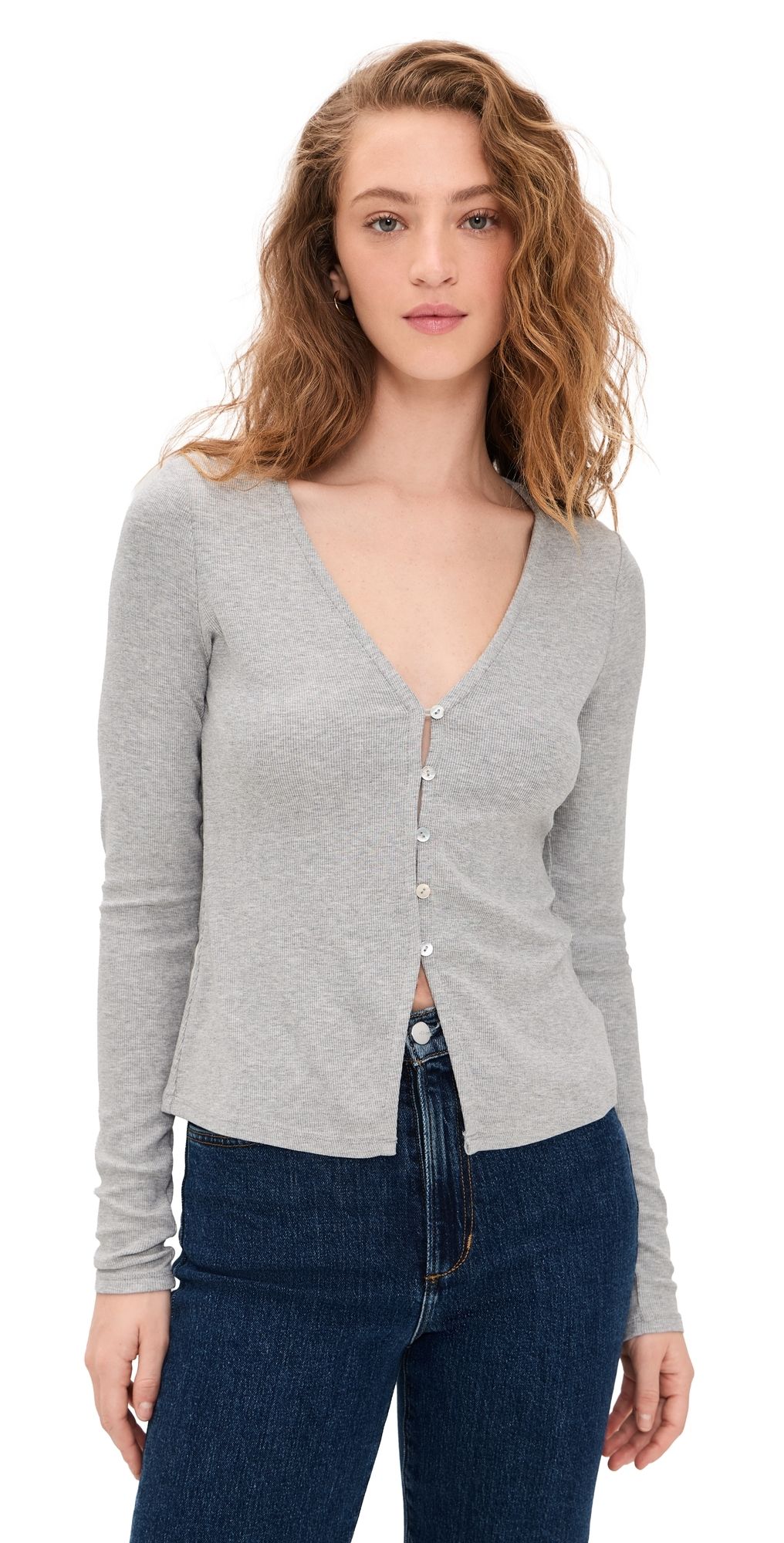 Favorite Daughter The Good Luck Long Sleeve Top Heather Grey L