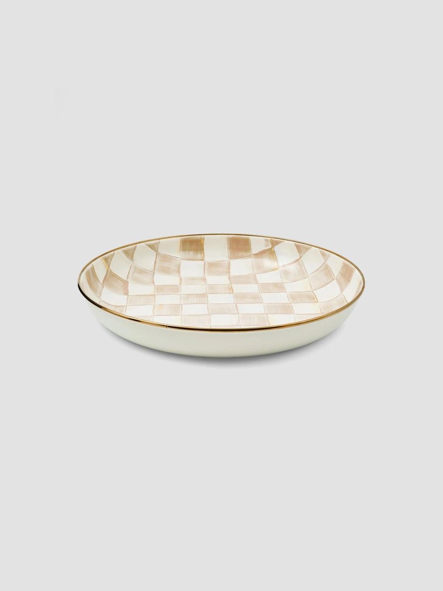 MacKenzie-Childs Mocha Check Abundant Bowl