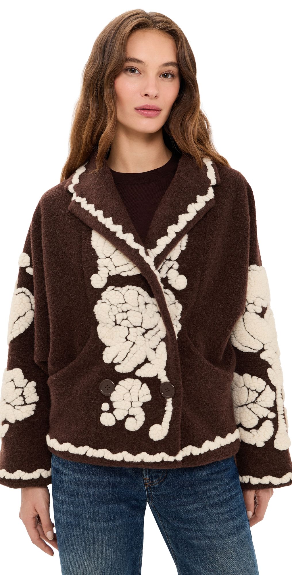 FARM Rio Flowers Brown Coat Flowers Brown XL