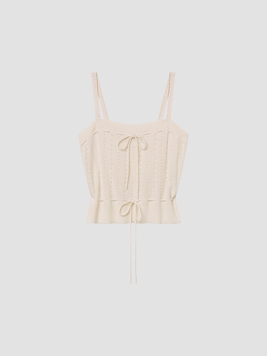 Women's The Cashmere Charm Crop Tank - Cream - Size Large