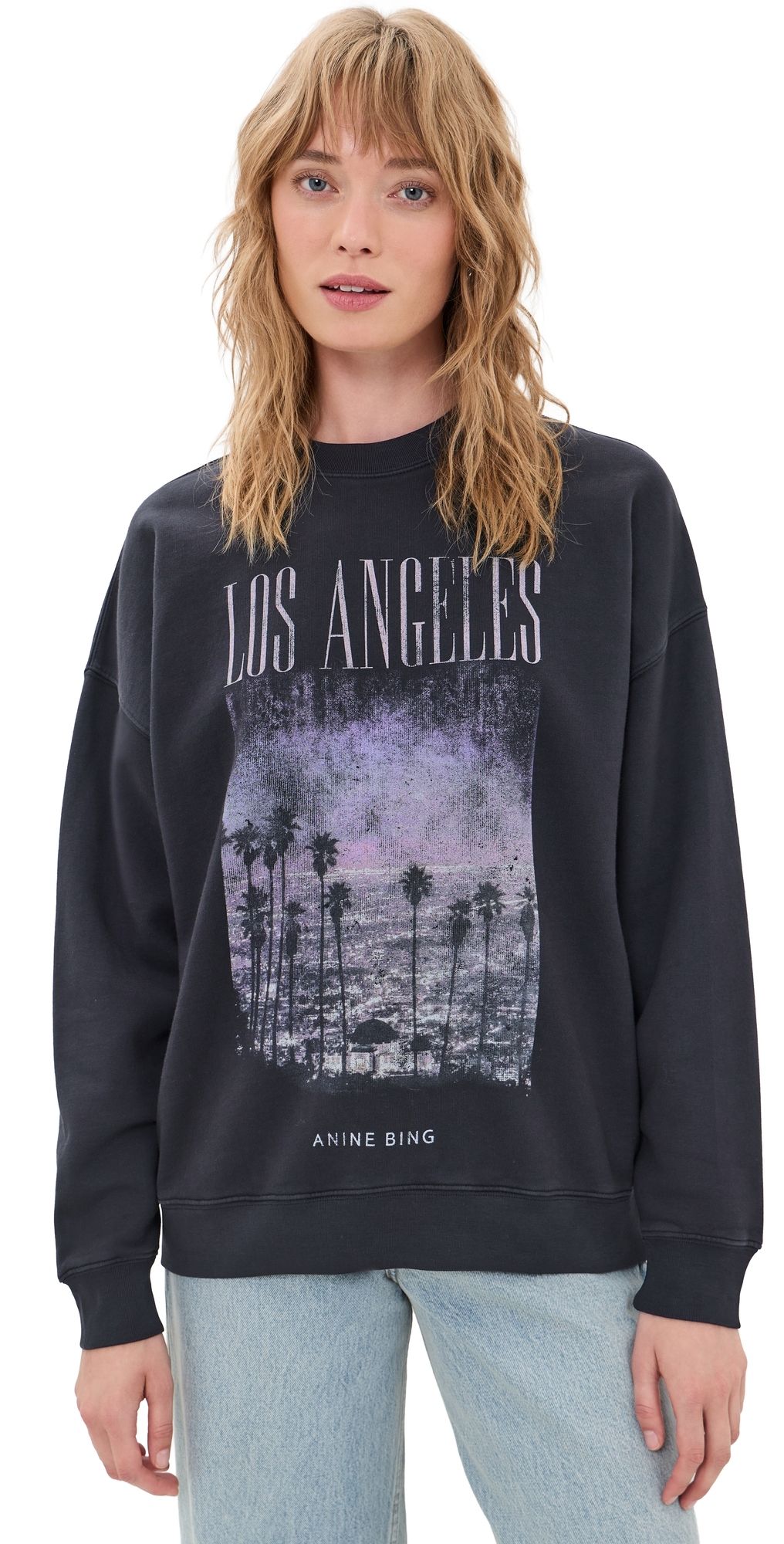 ANINE BING Miles Los Angeles Sweatshirt Vintage Black XL