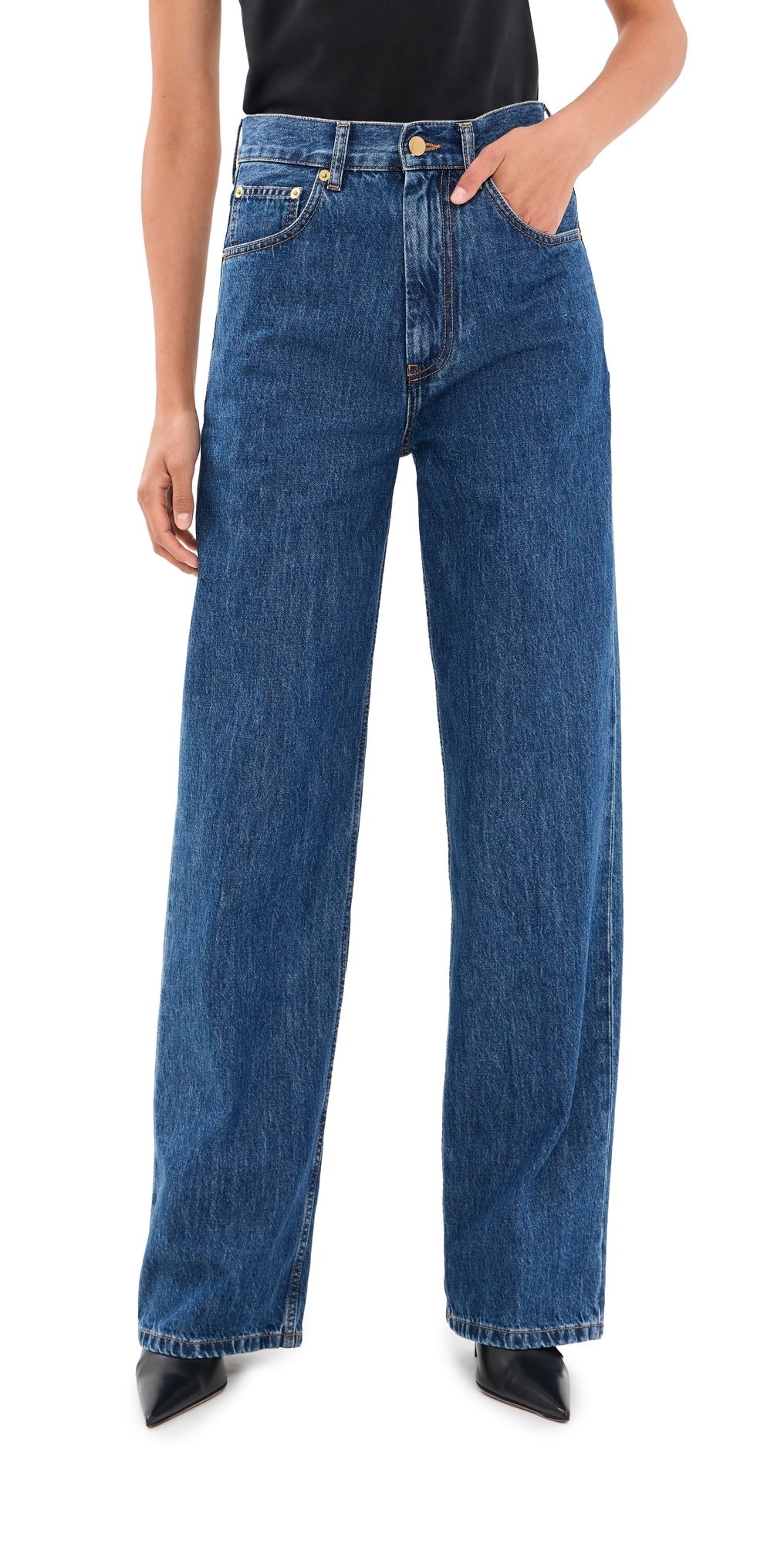DARKPARK Cora Wide Leg Relaxed Jeans Medium Full 26