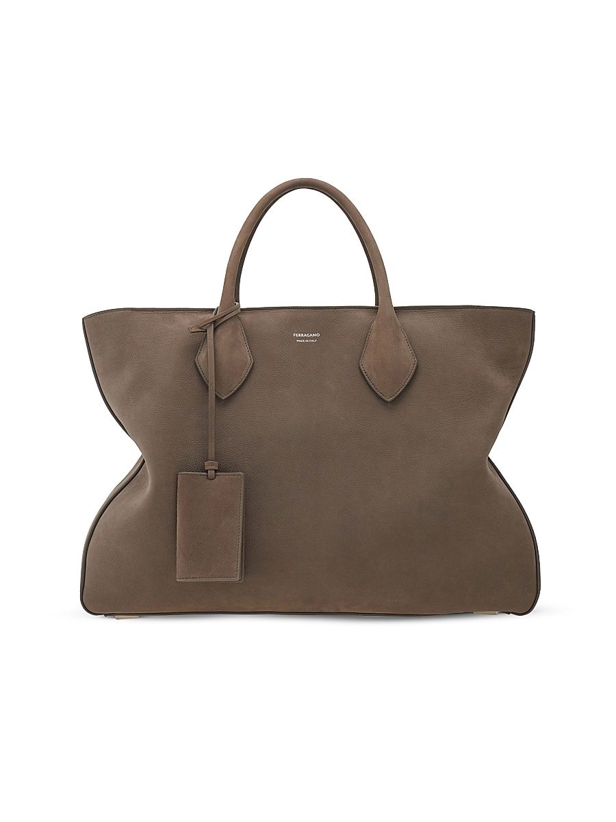 Men's Starvit Grained Leather Tote Bag - Concrete