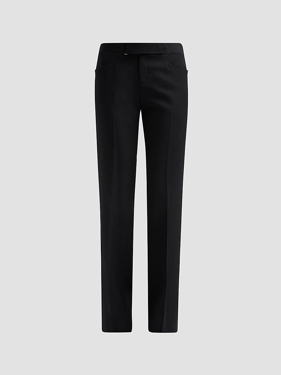 Balmain Women's Cotton Grain De Poudre Trousers - Noir - Size 14
