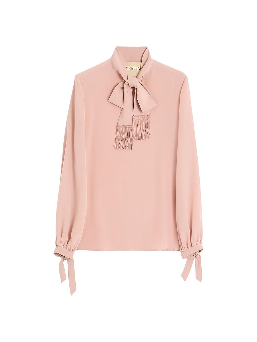 Women's Crepe De Chine Blouse - Vintage Rose - Size 10