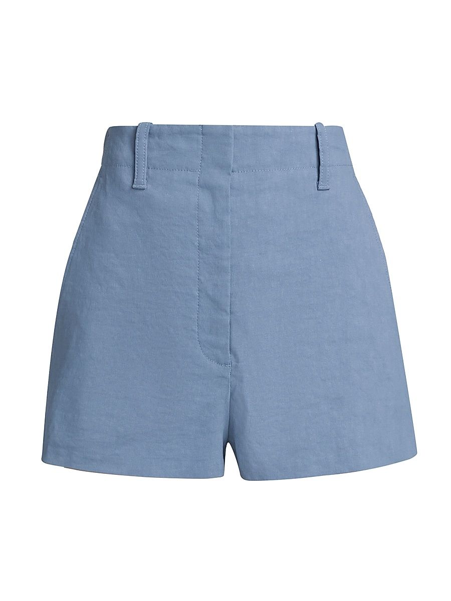 Women's Liam Linen-Blend Shorts - Dusk Blue - Size 12