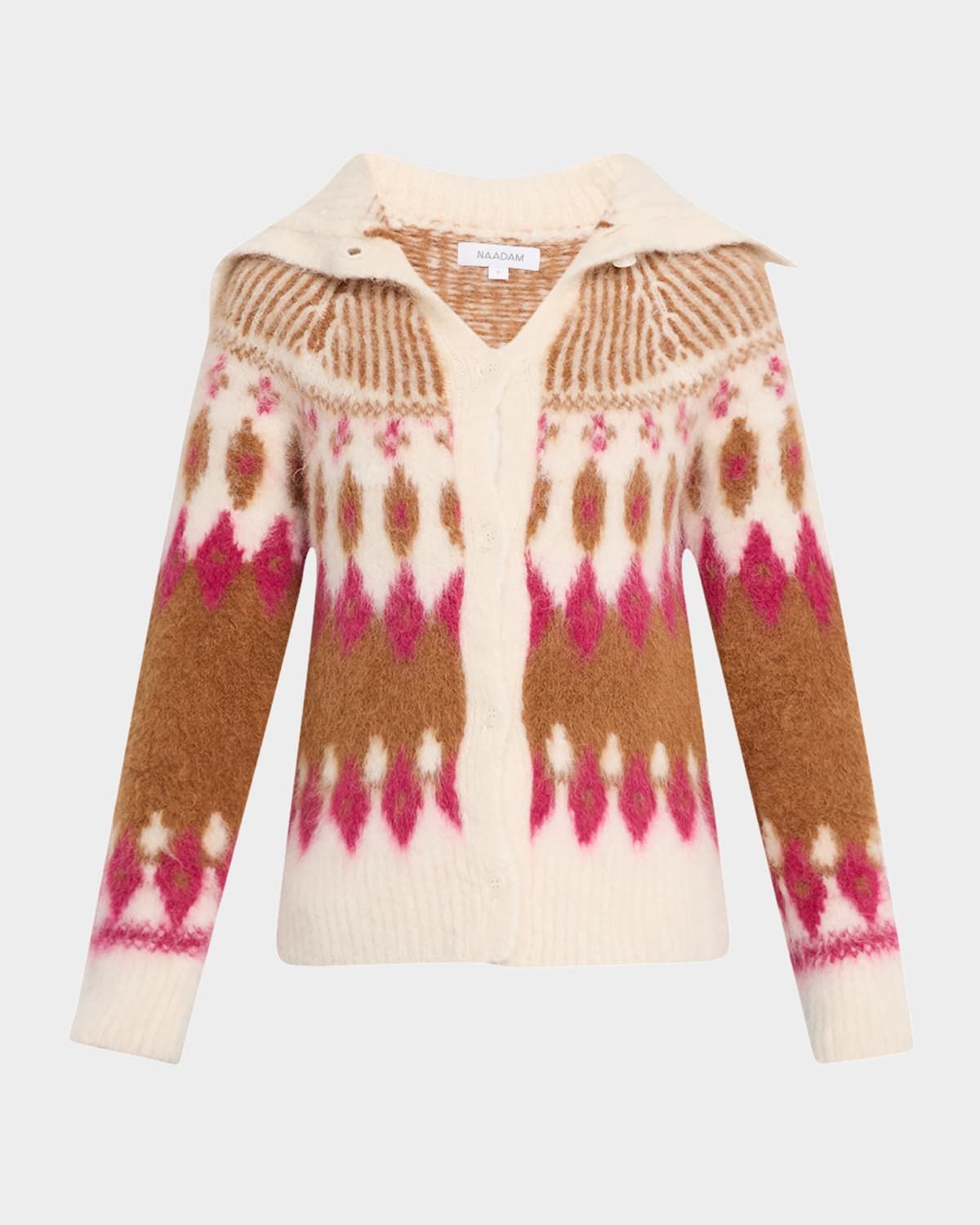 Brushed Fair Isle Alpaca-Wool Cardigan