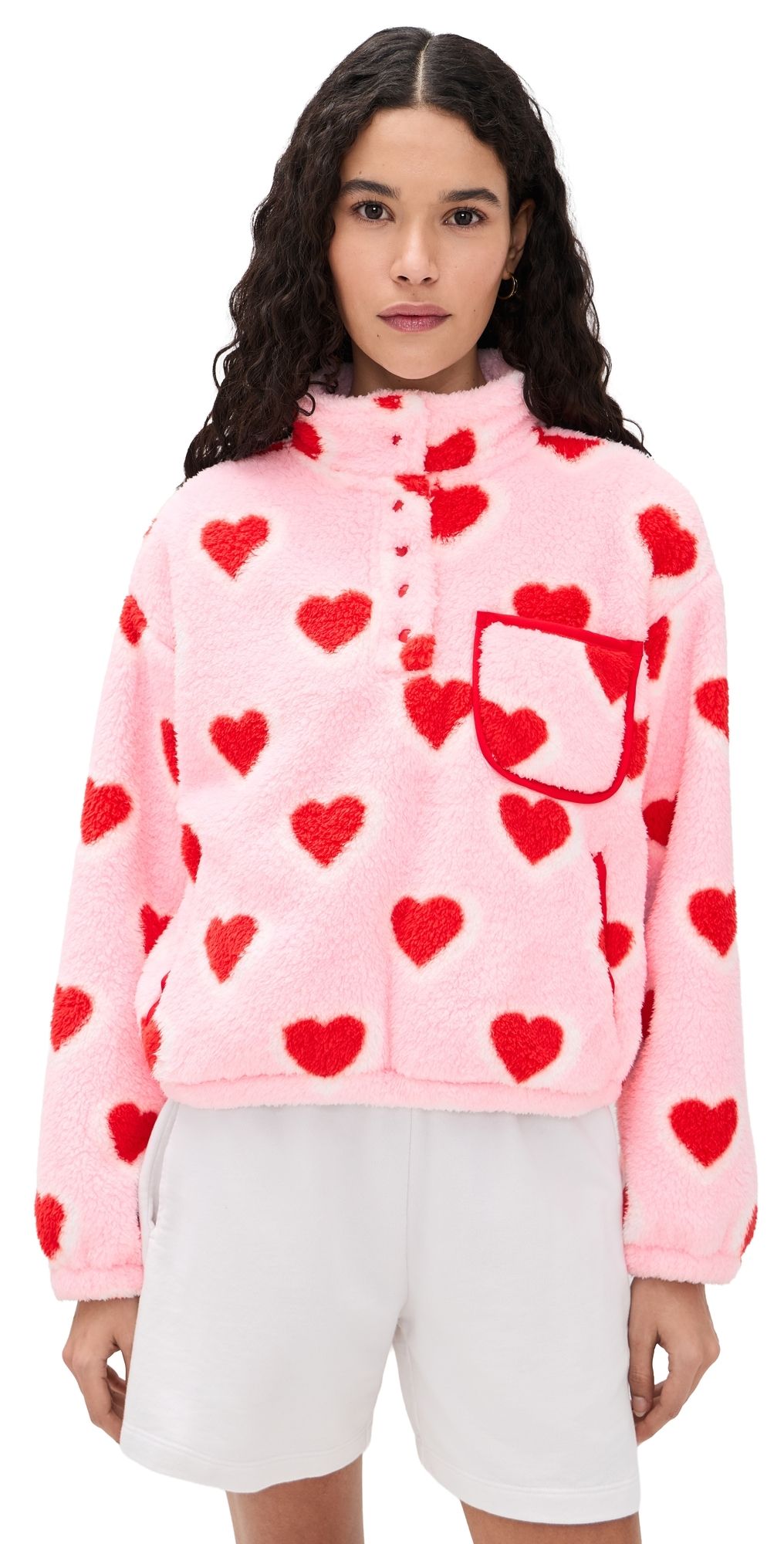 PJ Salvage Fleece Pullover Pink S