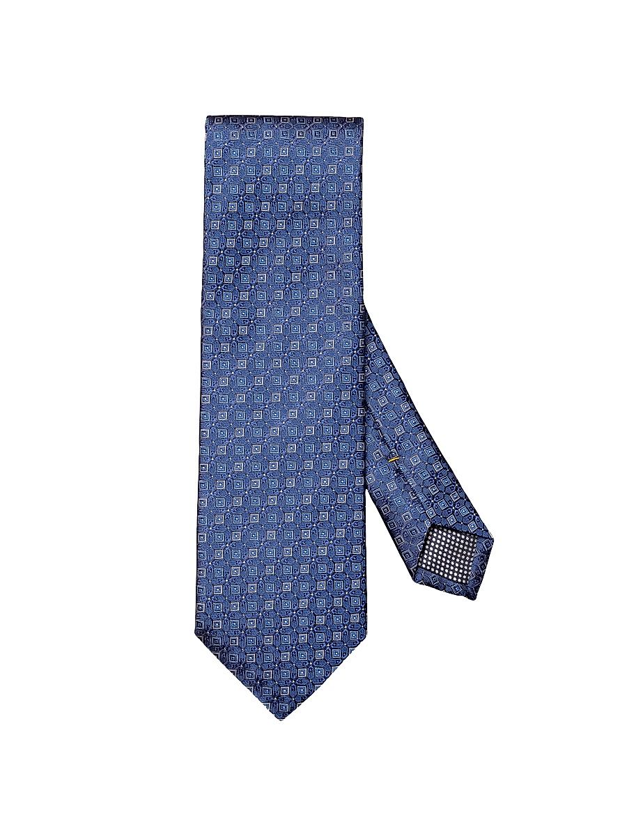 Men's Geometric Silk Tie - Blue