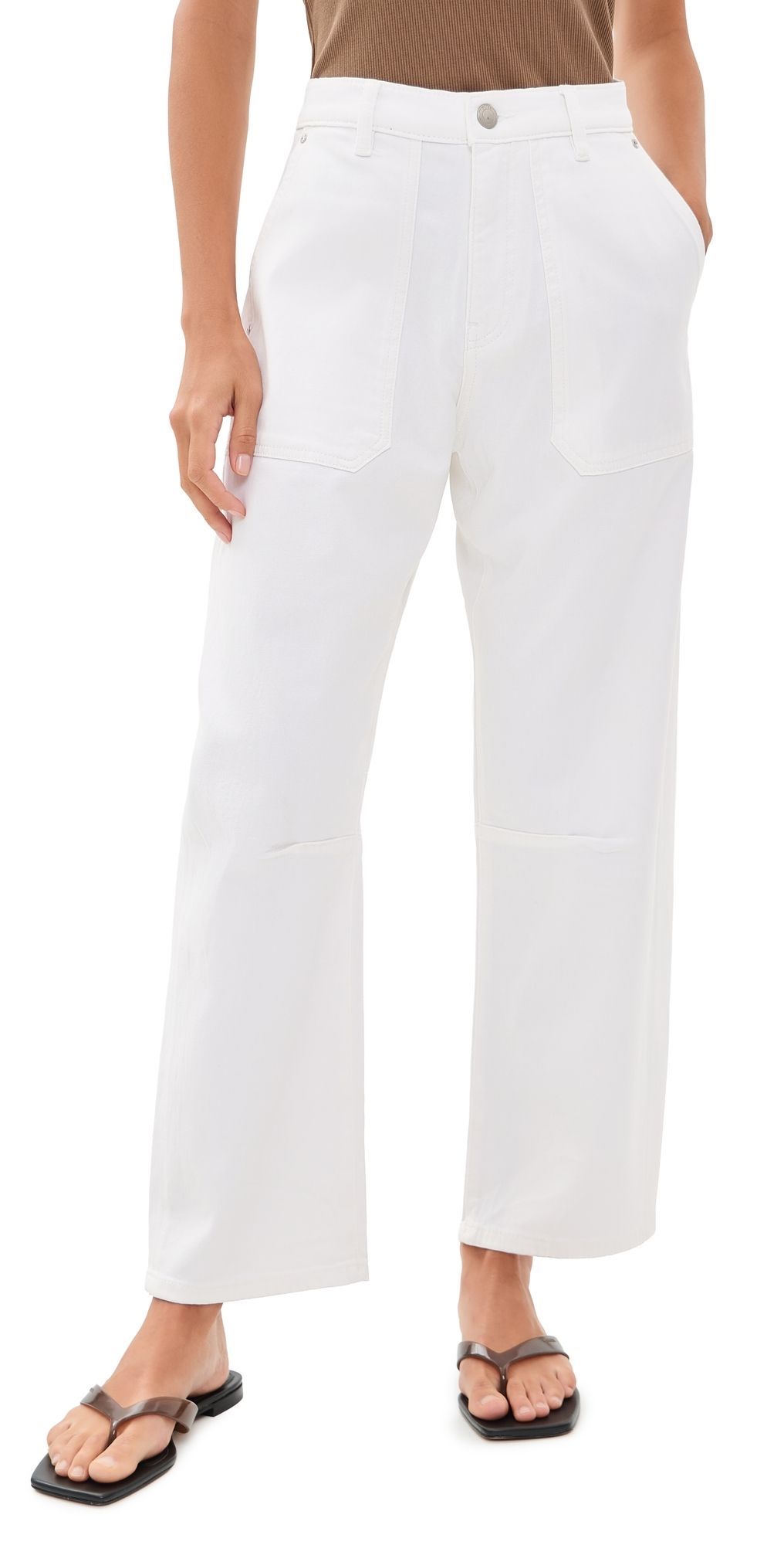 DL1961 Bilie High Rise Easy Barrel Pants White (DL Twill) 27