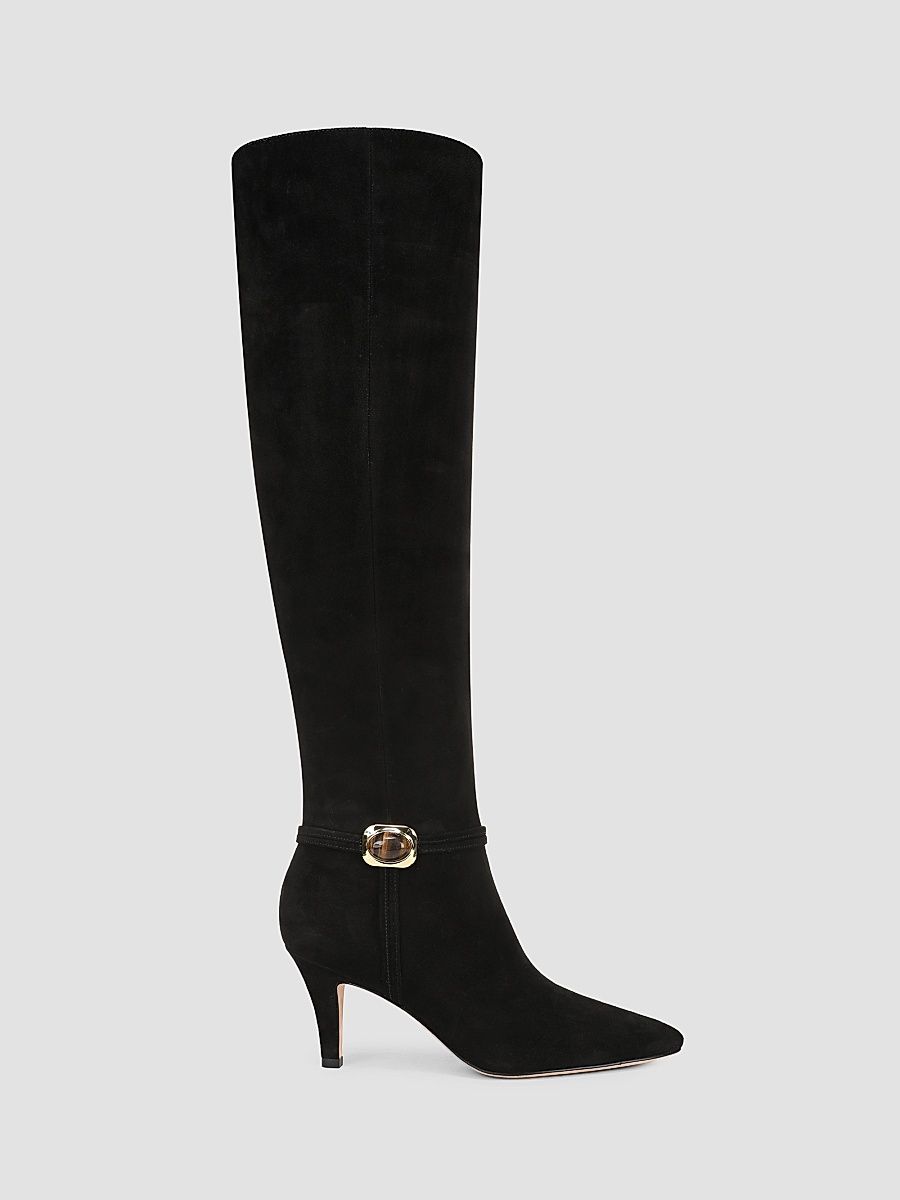 Women's Angeline 75MM Suede Boots - Black - Size 12
