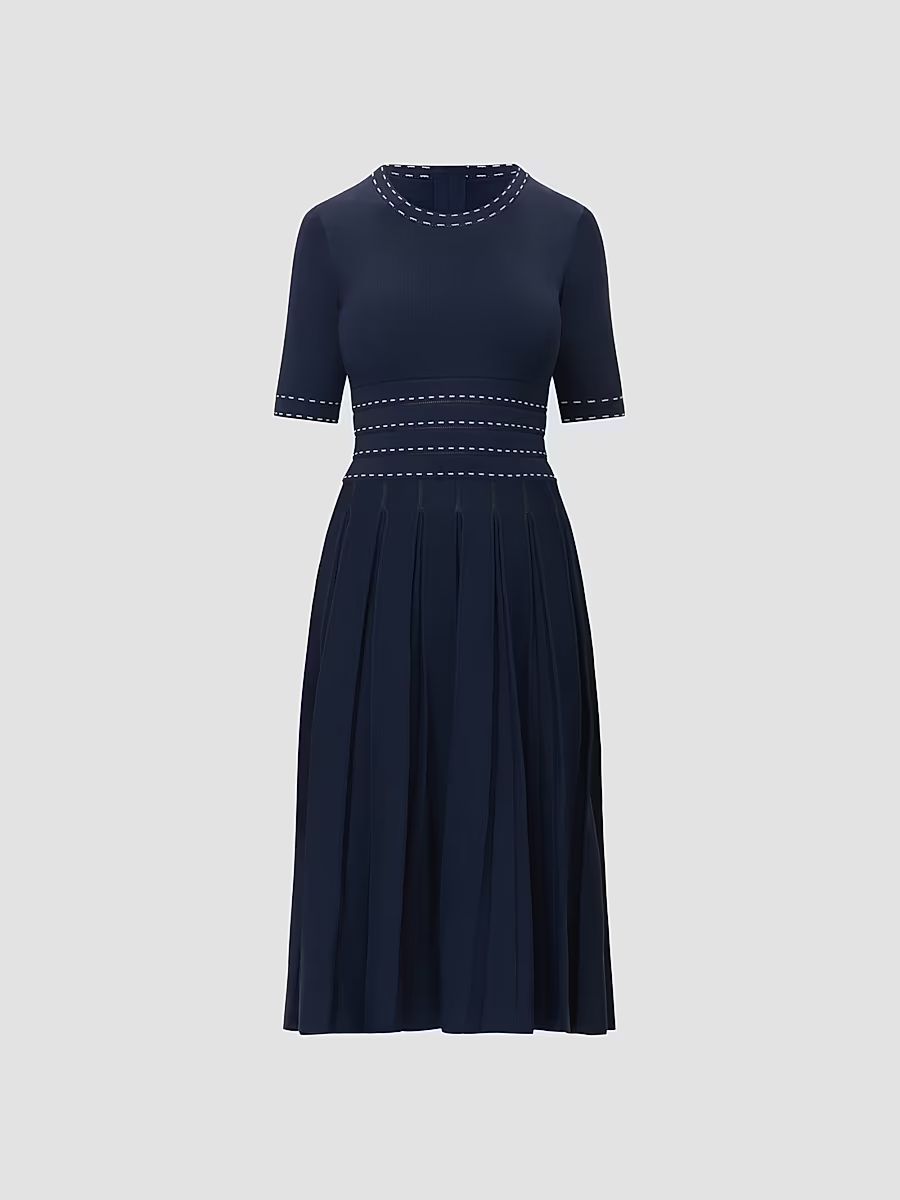 Women's The Kimberly Pleated Midi Dress - Storm Alabaster - Size XXS