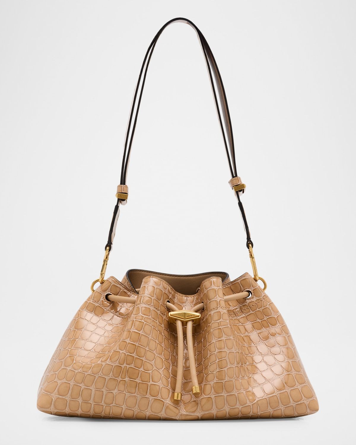 Bon Bon Croc-Embossed Leather East-West Bucket Bag