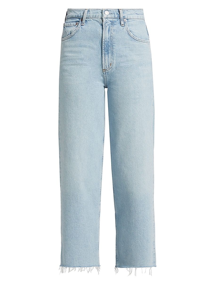 Women's Ren Stretch Cotton High-Rise Wide-Leg Jeans - Beam Pale Vintages Indigo - Size 30