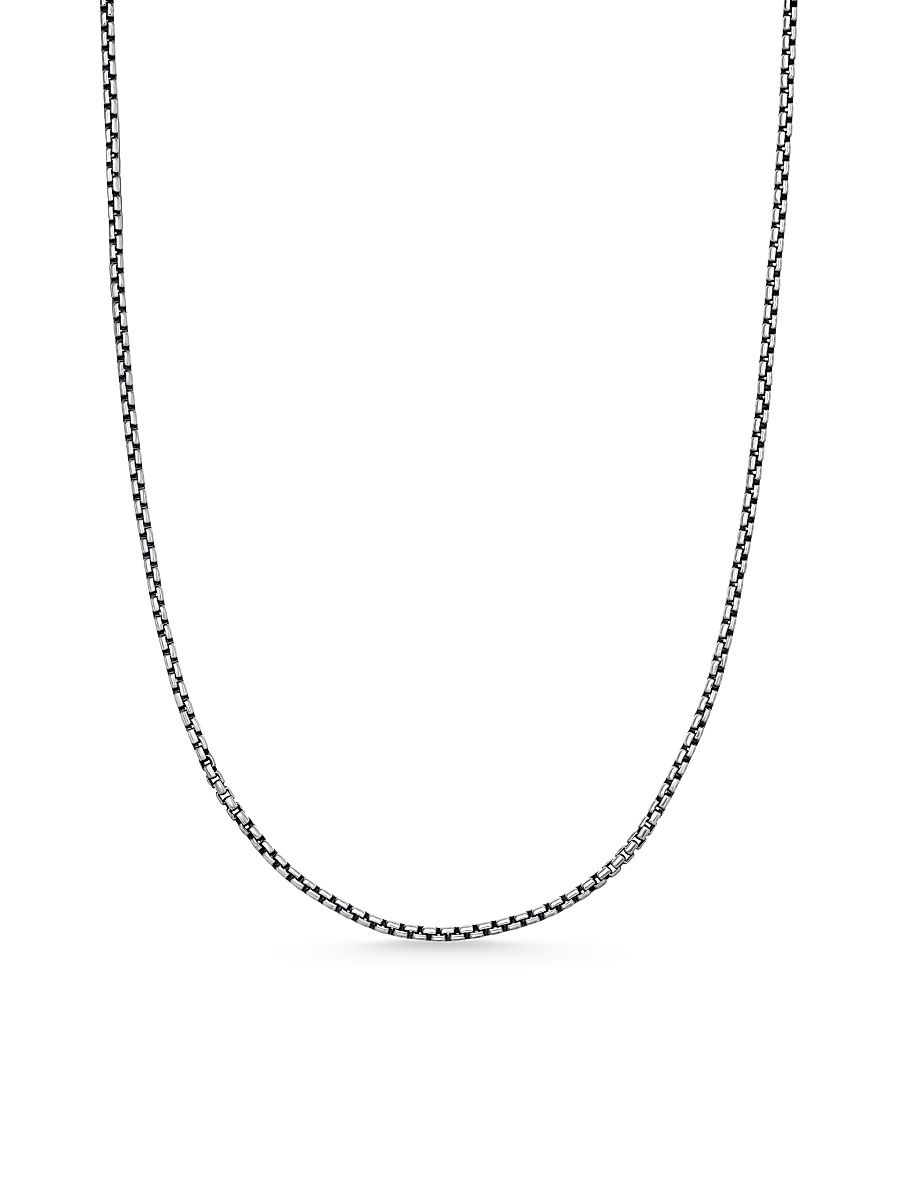 Men's Box Chain Necklace - Sterling Silver - Size 20