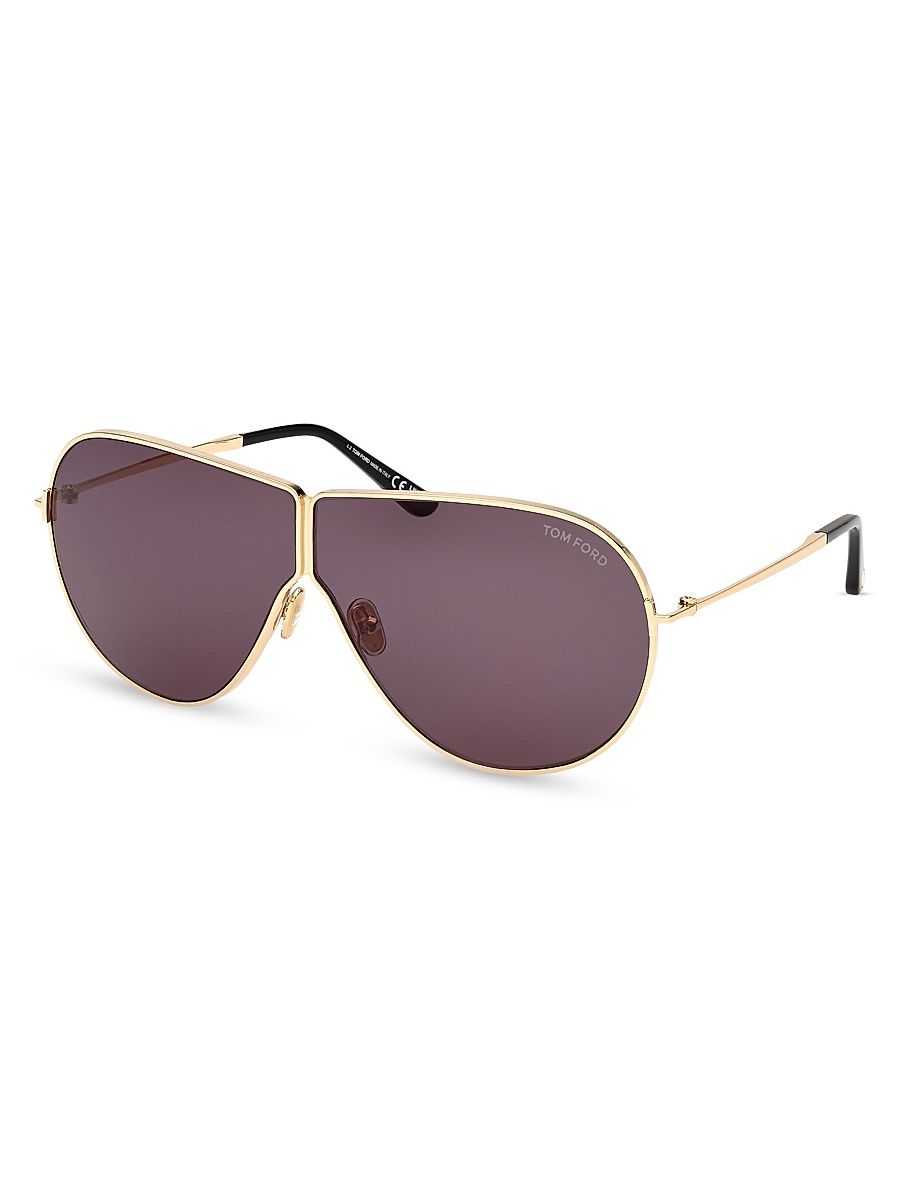 Women's Keating 71MM Pilot Sunglasses - Deep Gold Dark Purple