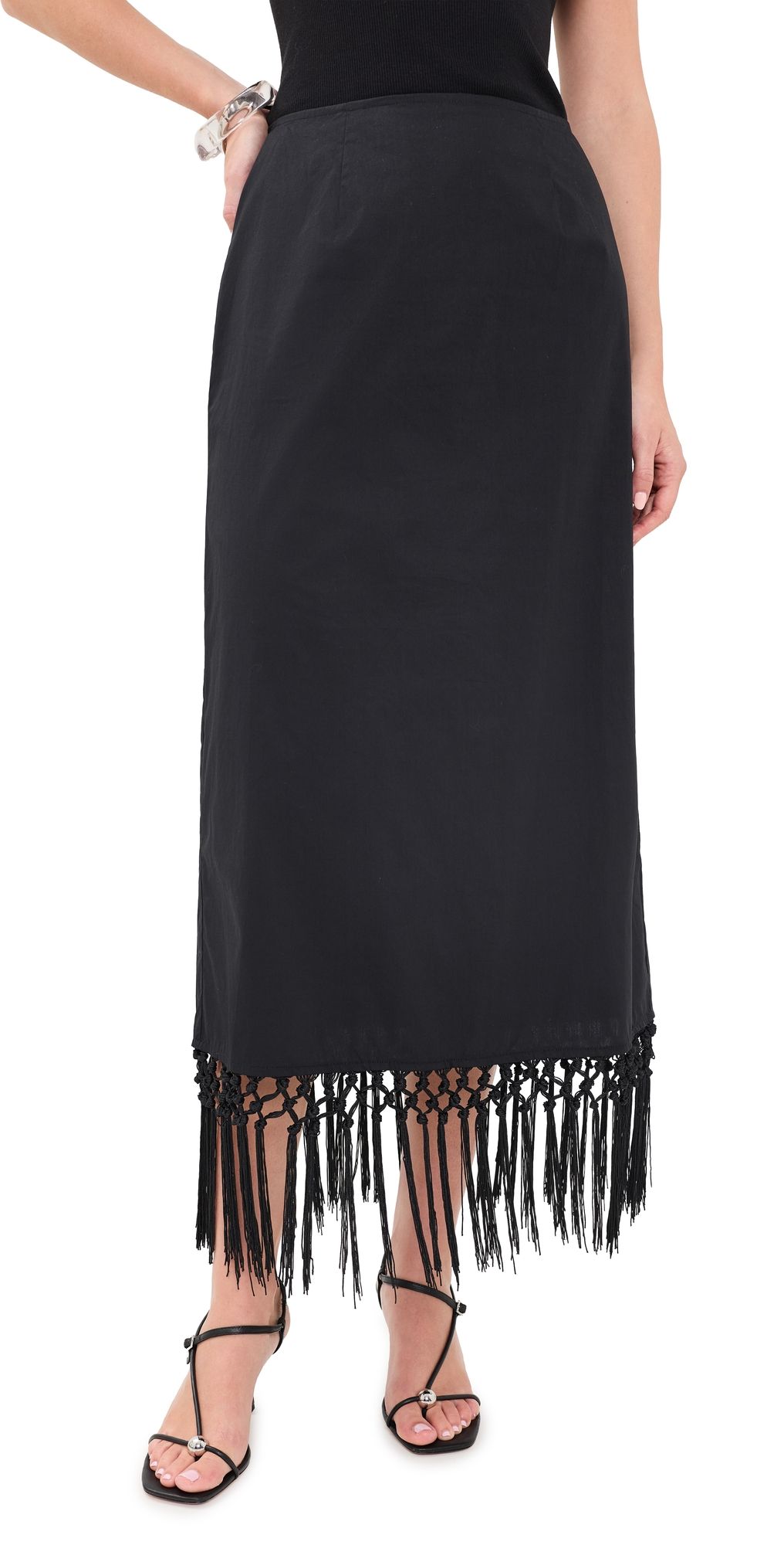 VRG GRL Billie Black Midi Skirt Black L