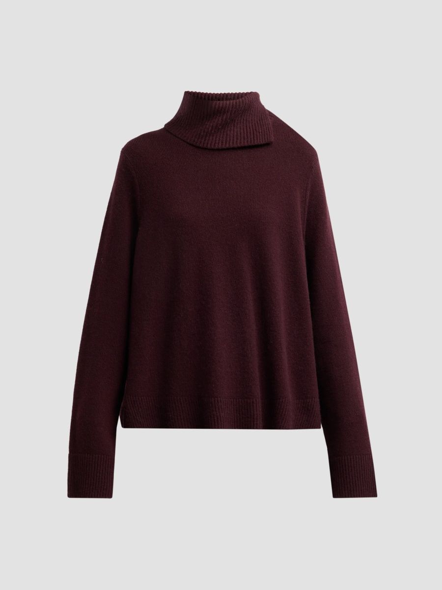 Vince Women's Swing Rib-Knit Wool-Cashmere Sweater - Plum - Size Large