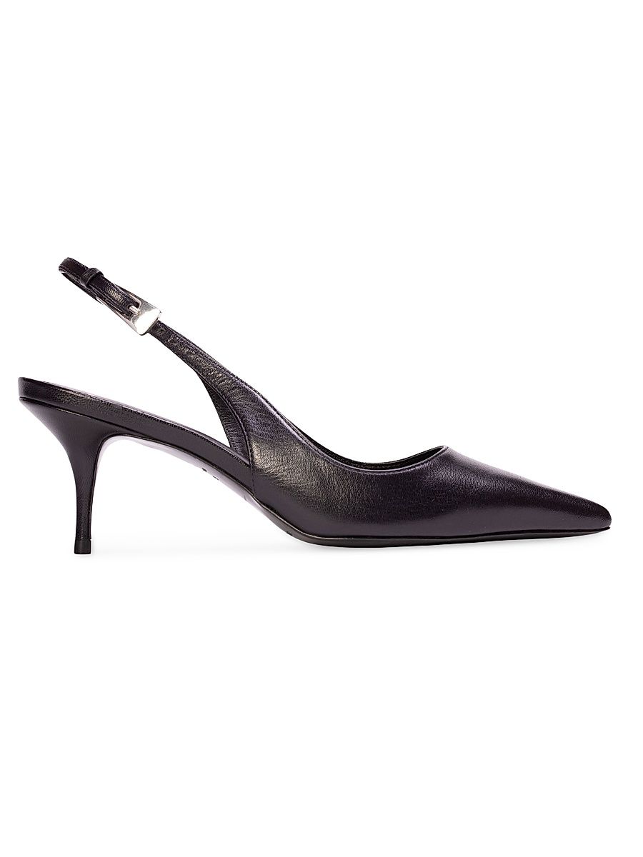 Women's Branca 65MM Slingback Pumps - Black Leather - Size 12