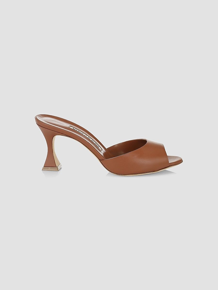 Women's Jadarona 70MM Leather Mules - Brown - Size 8.5