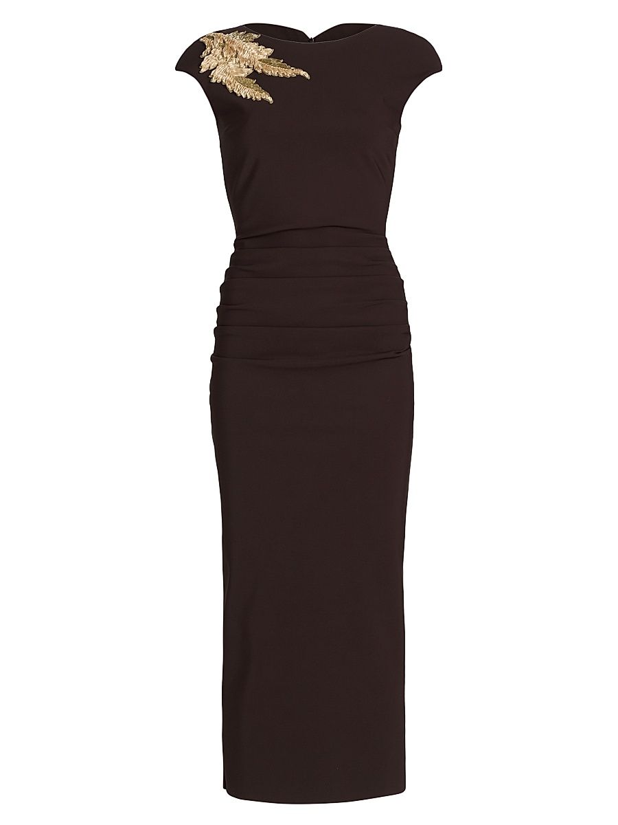 Women's Hesupie Rc Beaded Sheath Midi-Dress - Brown - Size 8