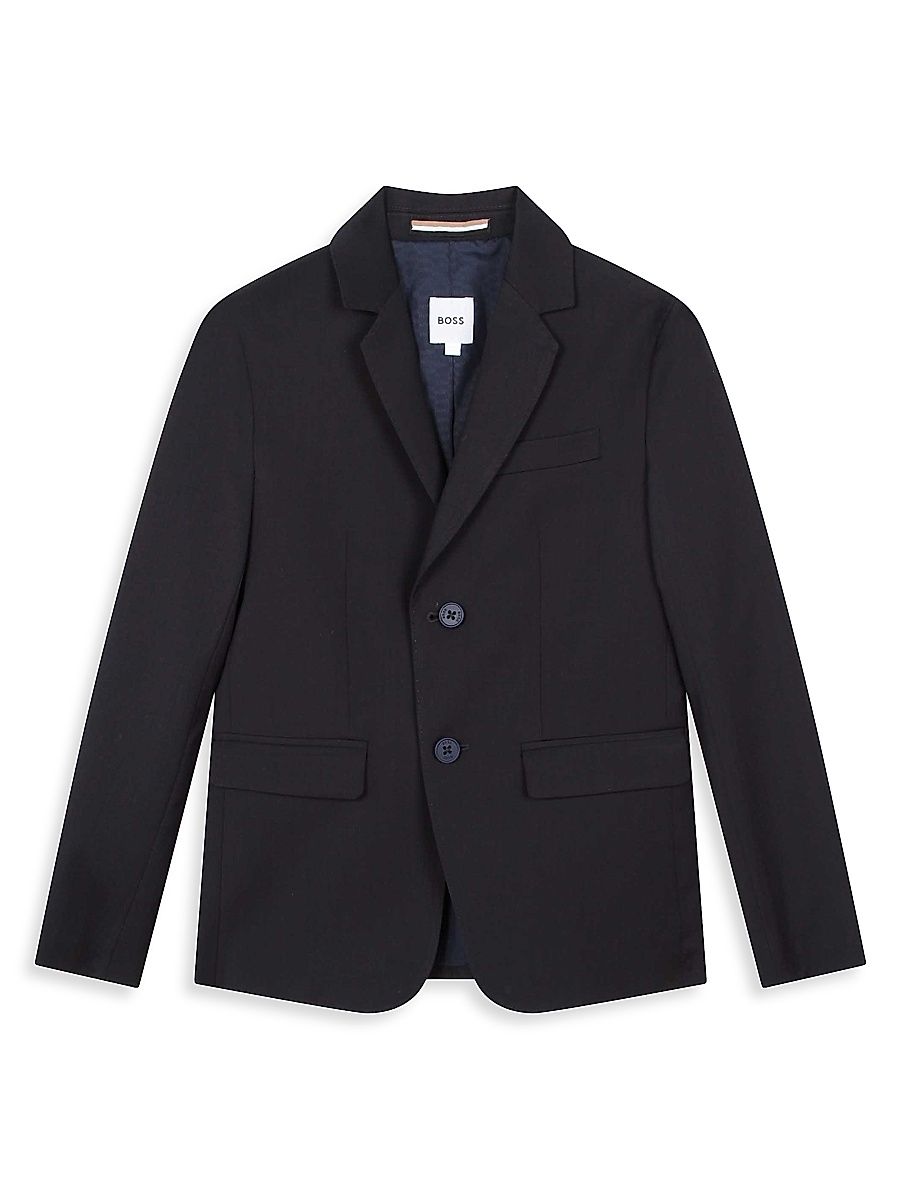 Little Boy's & Boy's Notch Lapel Wool-Blend Suit Jacket - Navy - Size 10
