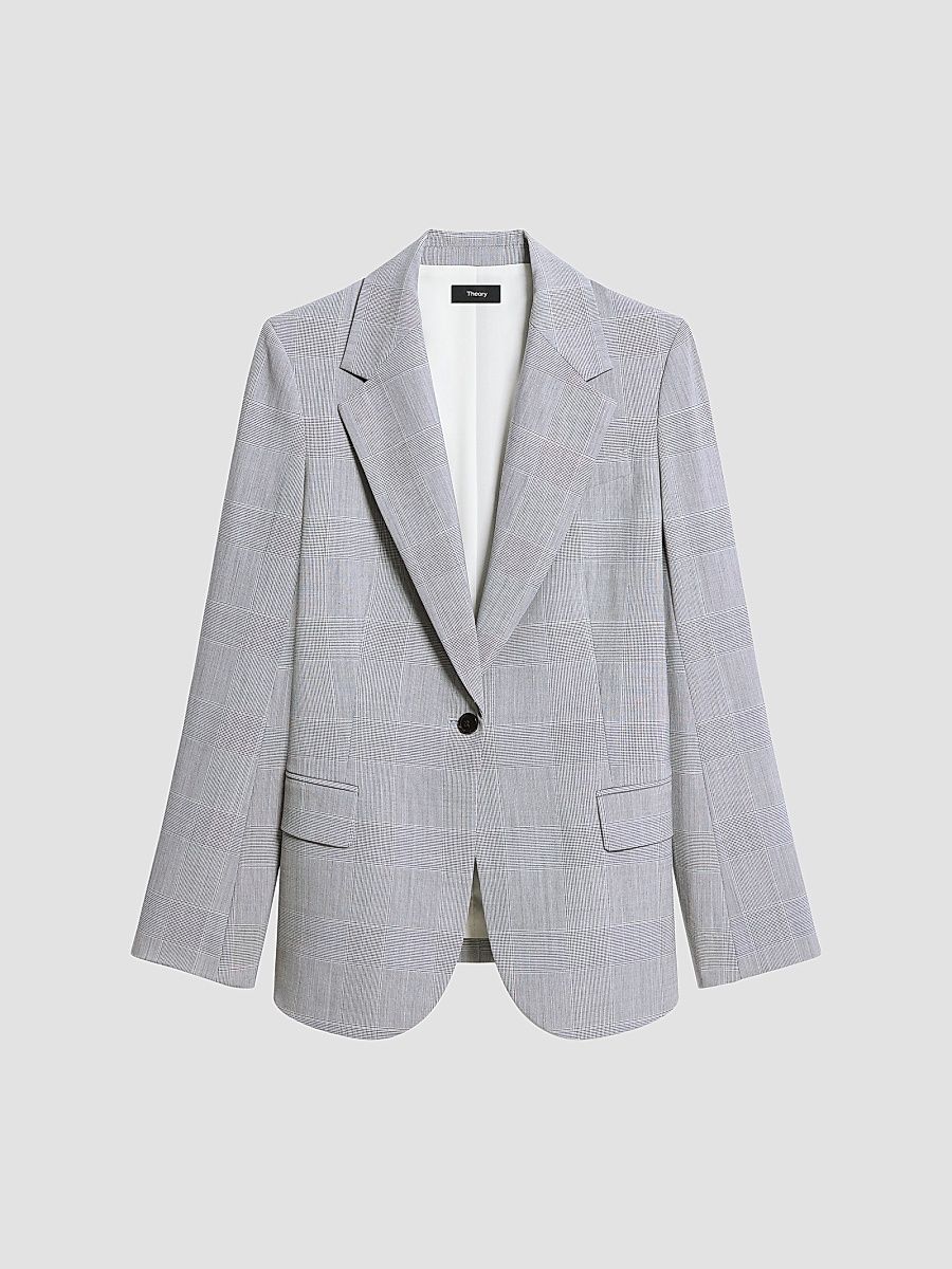 Women's Lynnia Stretch Wool Blazer - Grey Multi - Size 00