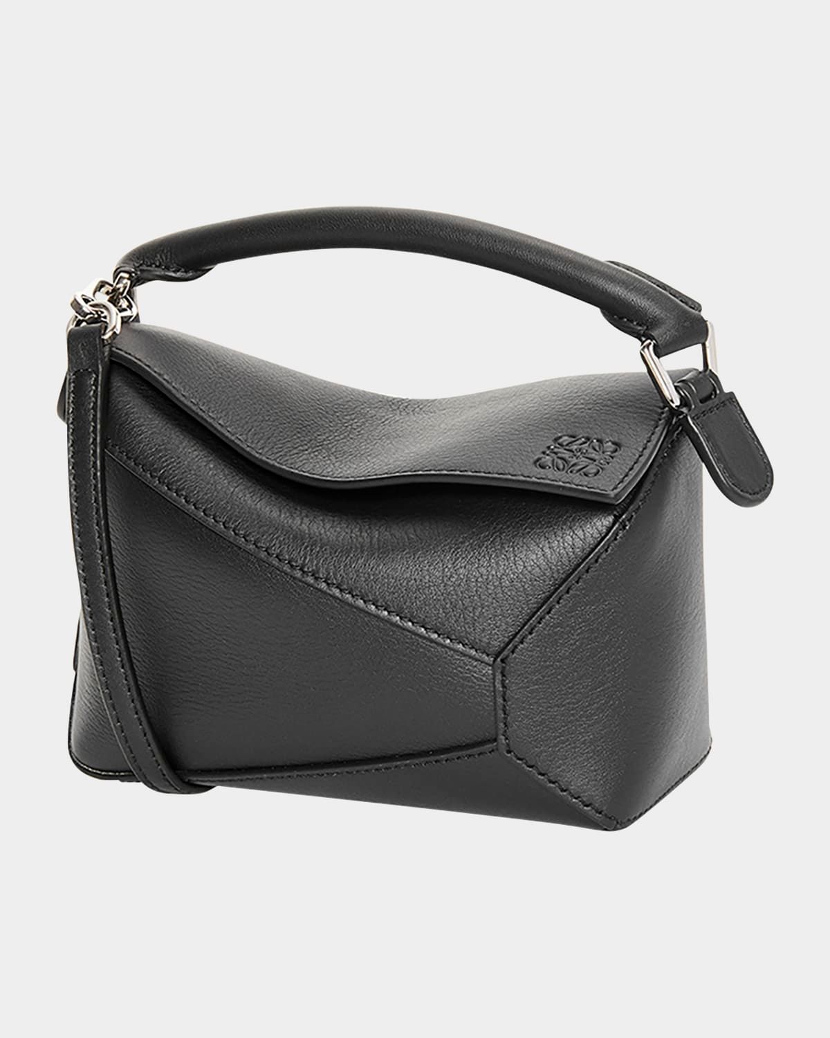 x Paula & apos;s Ibiza Puzzle Edge Mini Top-Handle Bag in Leather