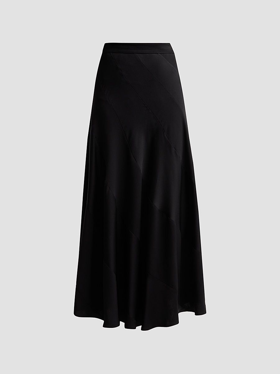 Women's Bias Maxi Skirt - Black - Size 2