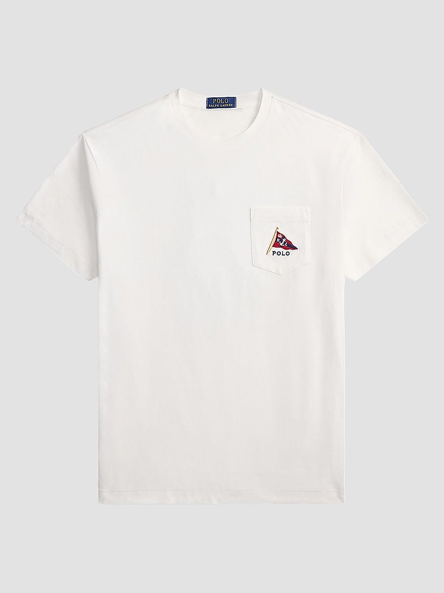 Men's Classic-Fit Polo Bear Jersey T-Shirt - Newport Bear White - Size Large