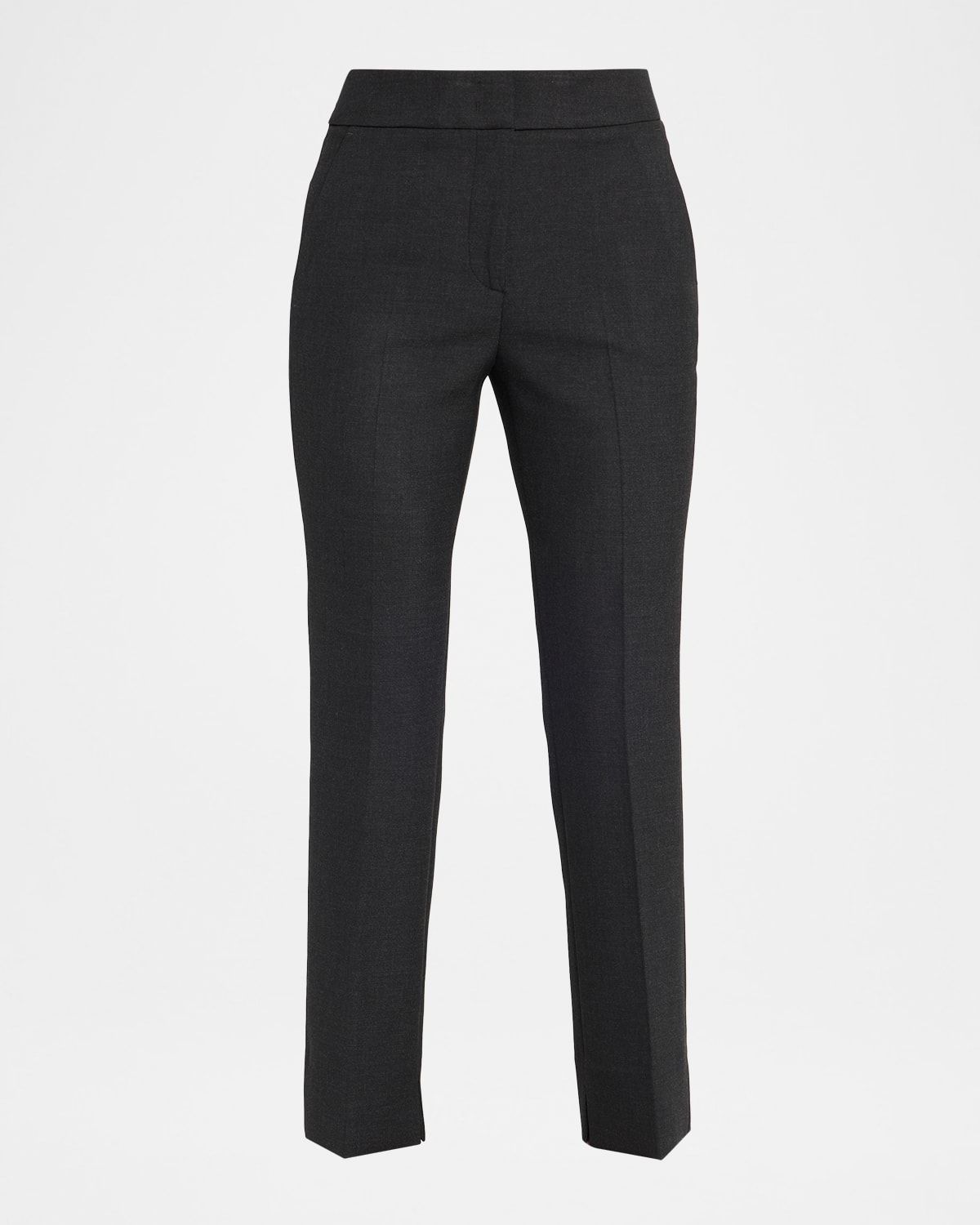 Mid-Rise Cropped Slim Pants