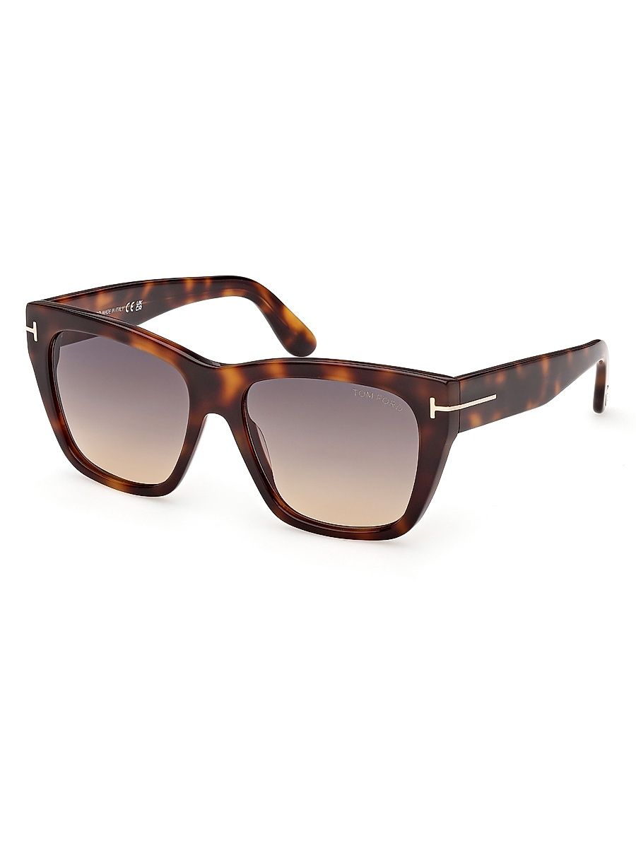 TOM FORD Women's Flynn 55MM Square Sunglasses - Brown