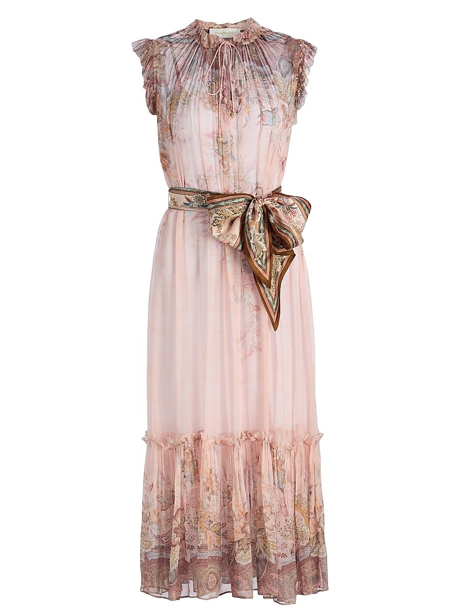 Women's Alchemy Floral Midi-Dress - Pink Paisley - Size 10