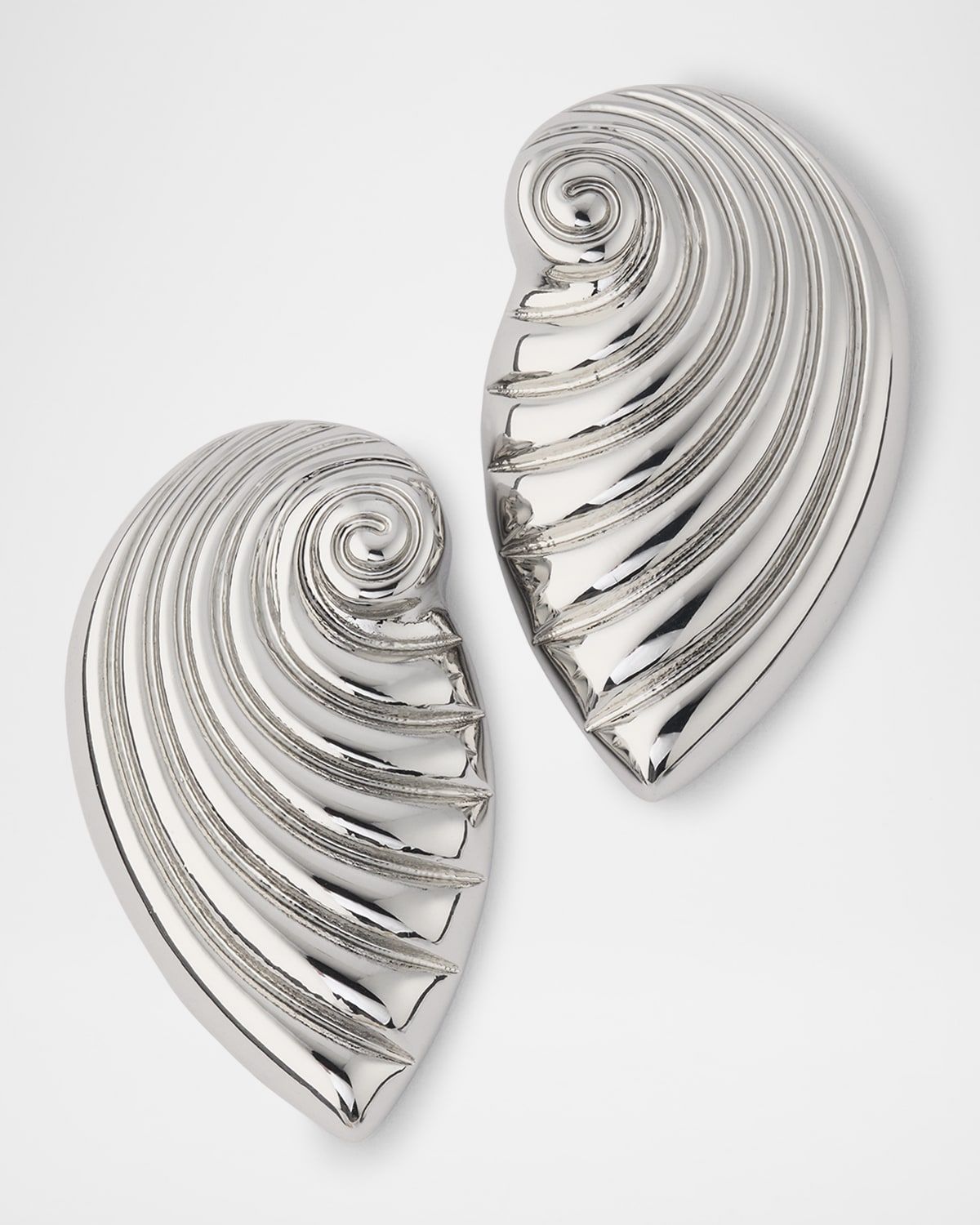 Ribbed Seashell Post Earrings