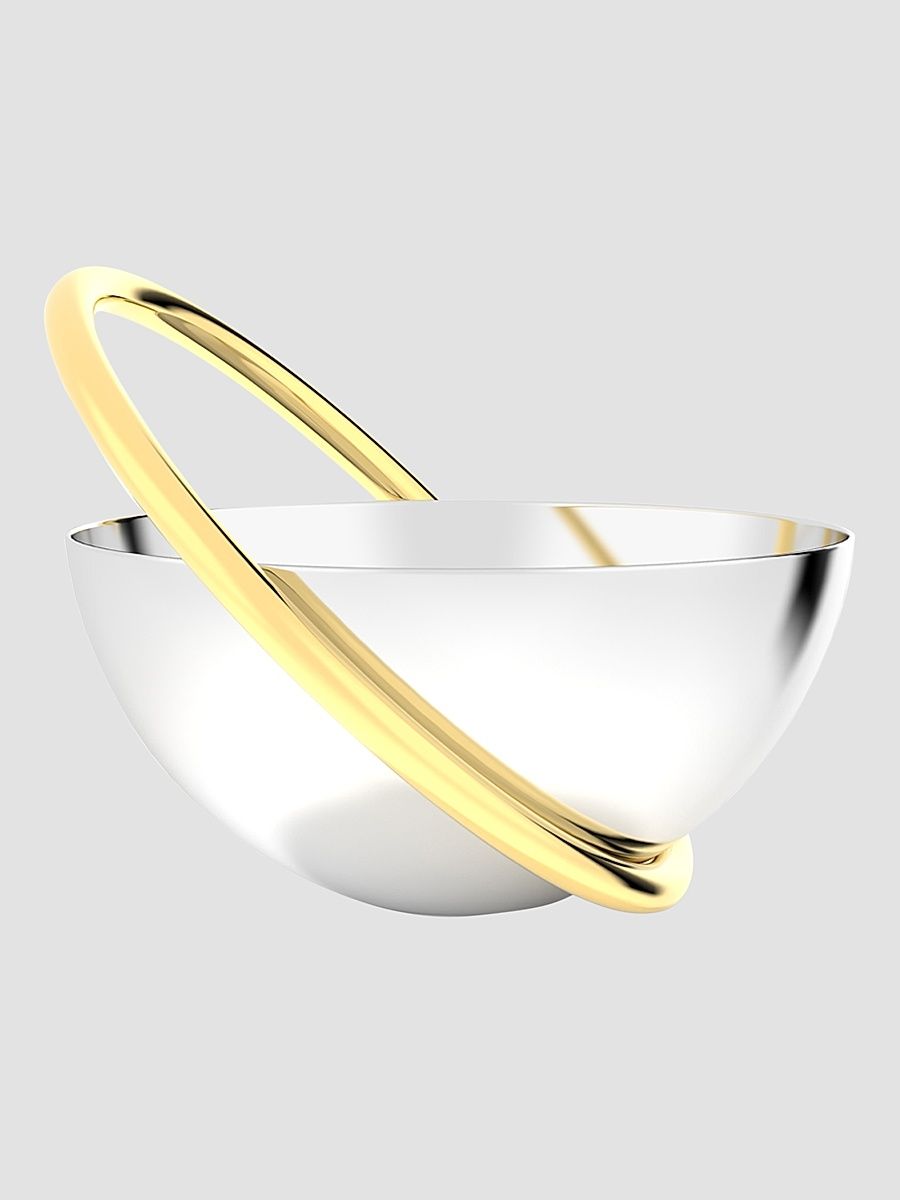Ring Stainless Steel & Brass Nut Bowl - Silver Gold