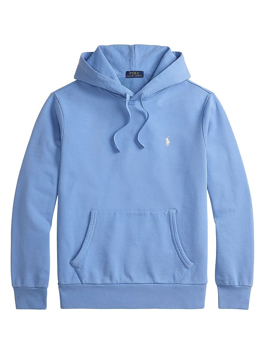 Men's Logo Embroidered Cotton Terry Hoodie - Bristol Blue - Size XXL