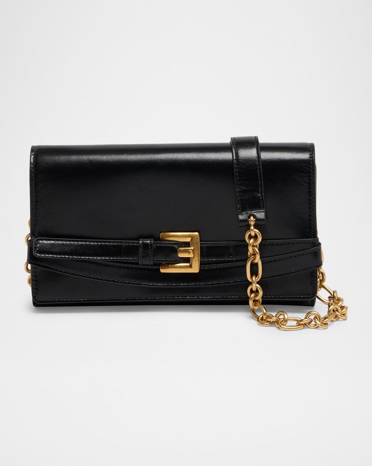 Shuffle Belted Wallet on Chain in Leather