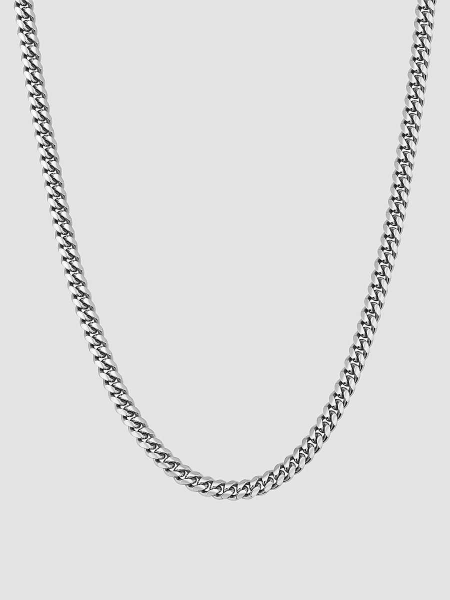 Men's Cuban Bold Chain in Sterling Silver - Silver - Size 24
