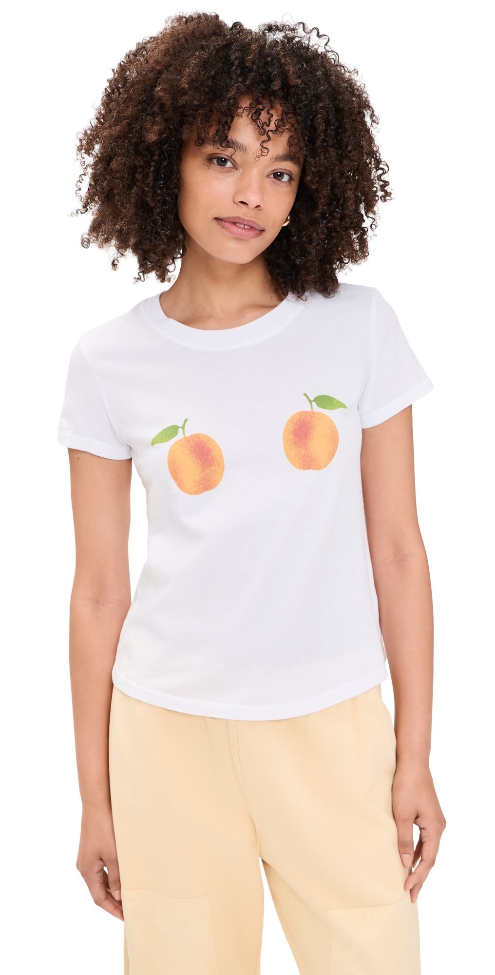 Sunny Somewhere Peaches and Cream Tee White XS