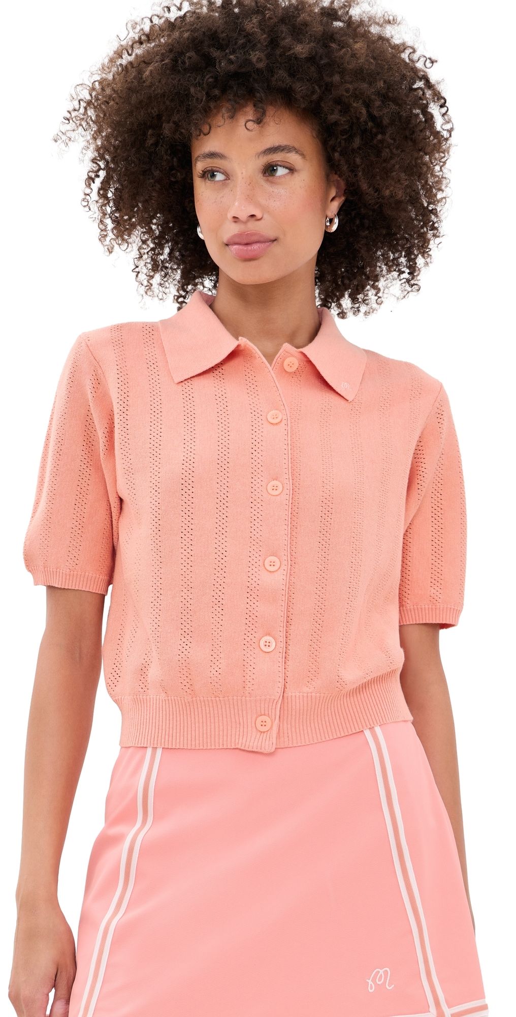 Malbon Ren Button Down Shirt Coral Haze XS