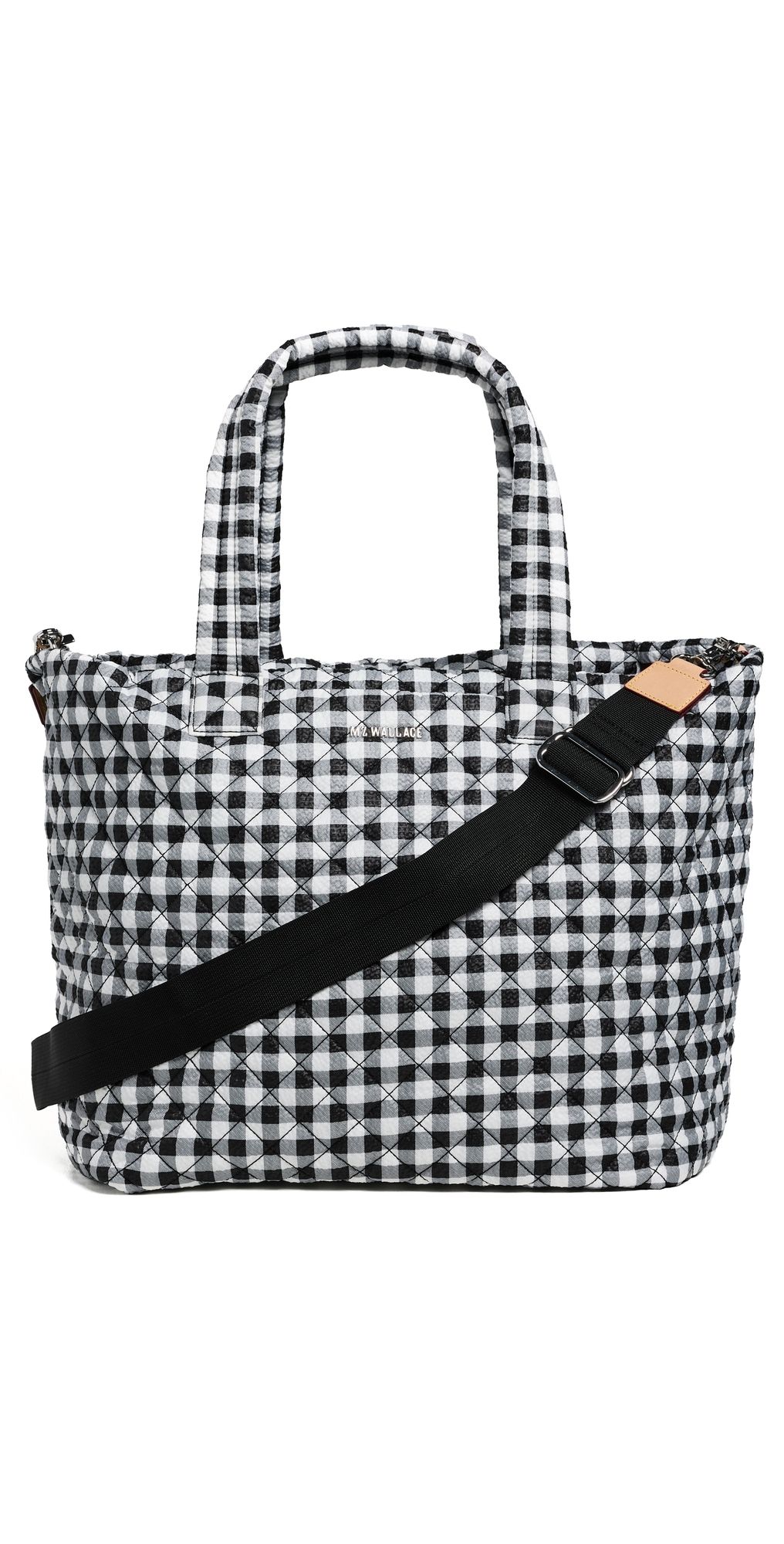 MZ Wallace Large Metro Tote Deluxe Black/White Gingham One Size