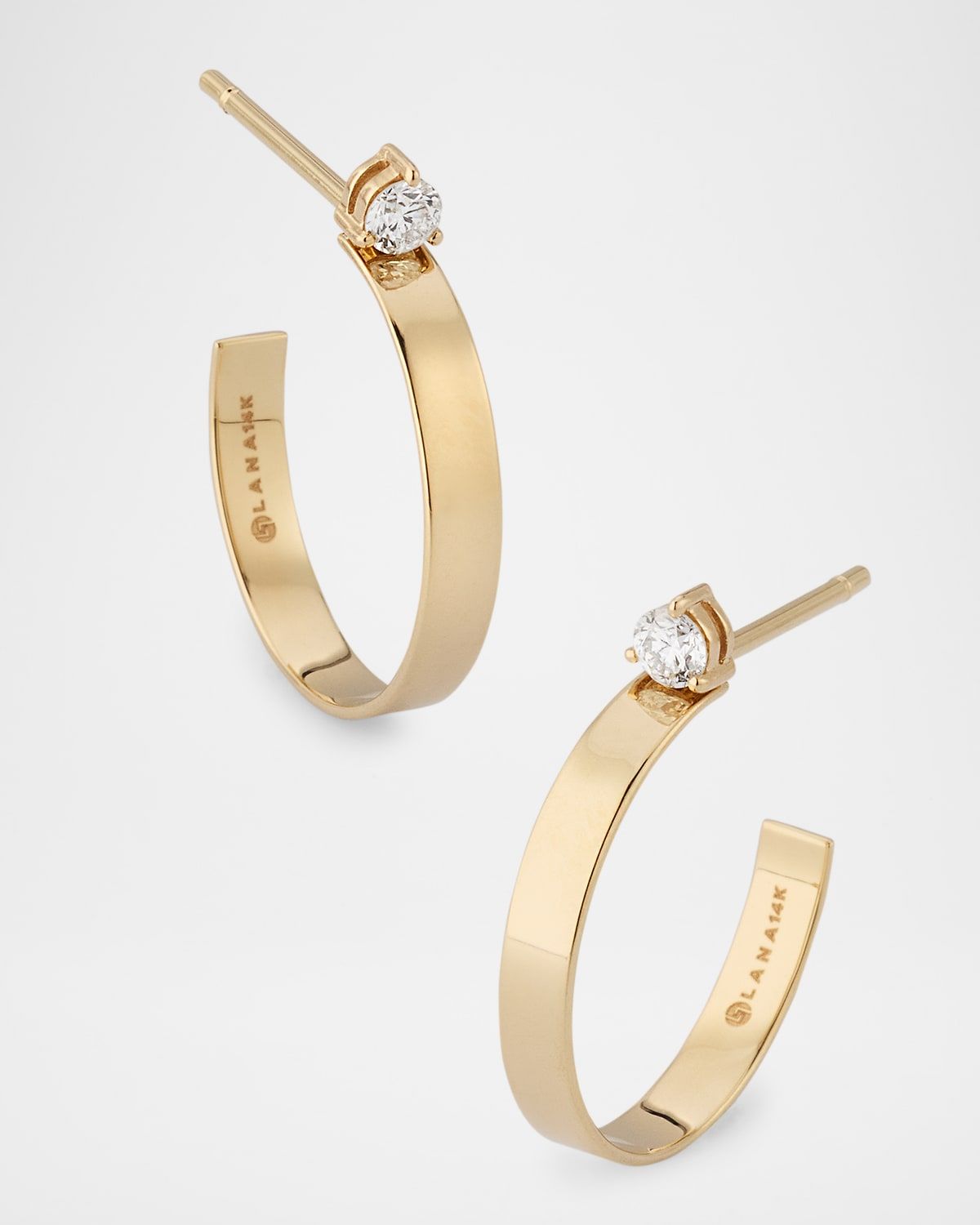 14K Yellow Gold Mini Solo Diamond Huggie Earrings