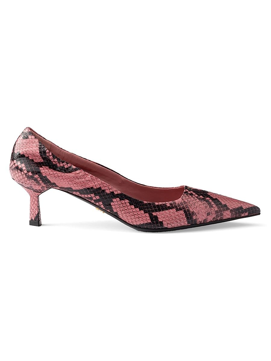 Women's Printed Ayers Leather Pumps - Pink - Size 5