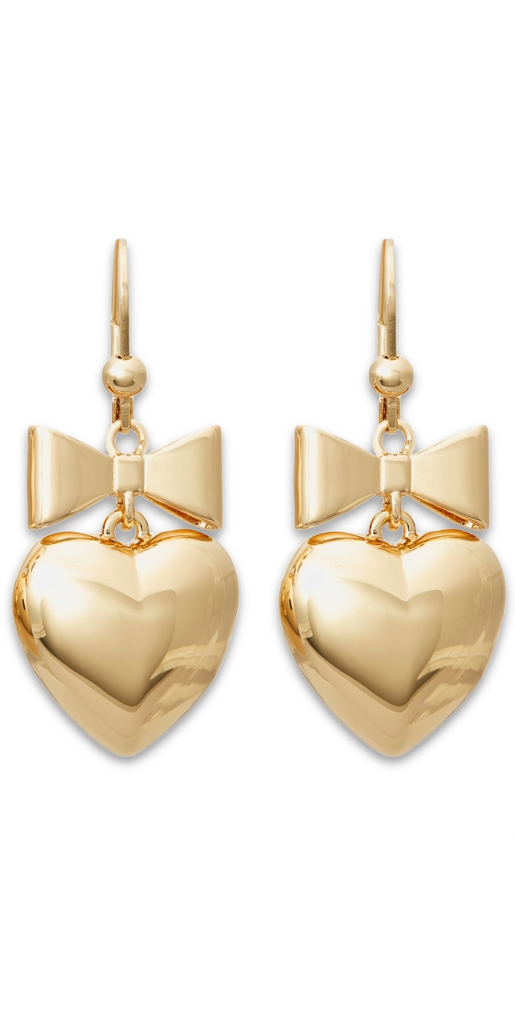 Tory Burch Curiosity Heart and Bow Earrings Tory Gold One Size