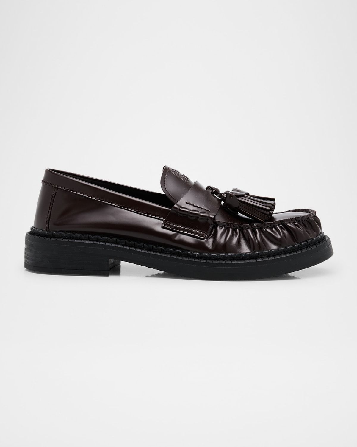 Spazzolato Leather Tassel Loafers