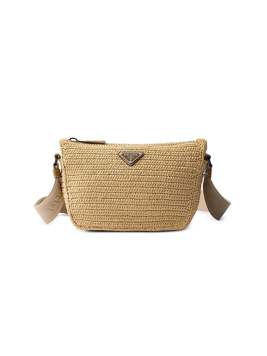 Men's Crochet Shoulder Bag - Beige Khaki