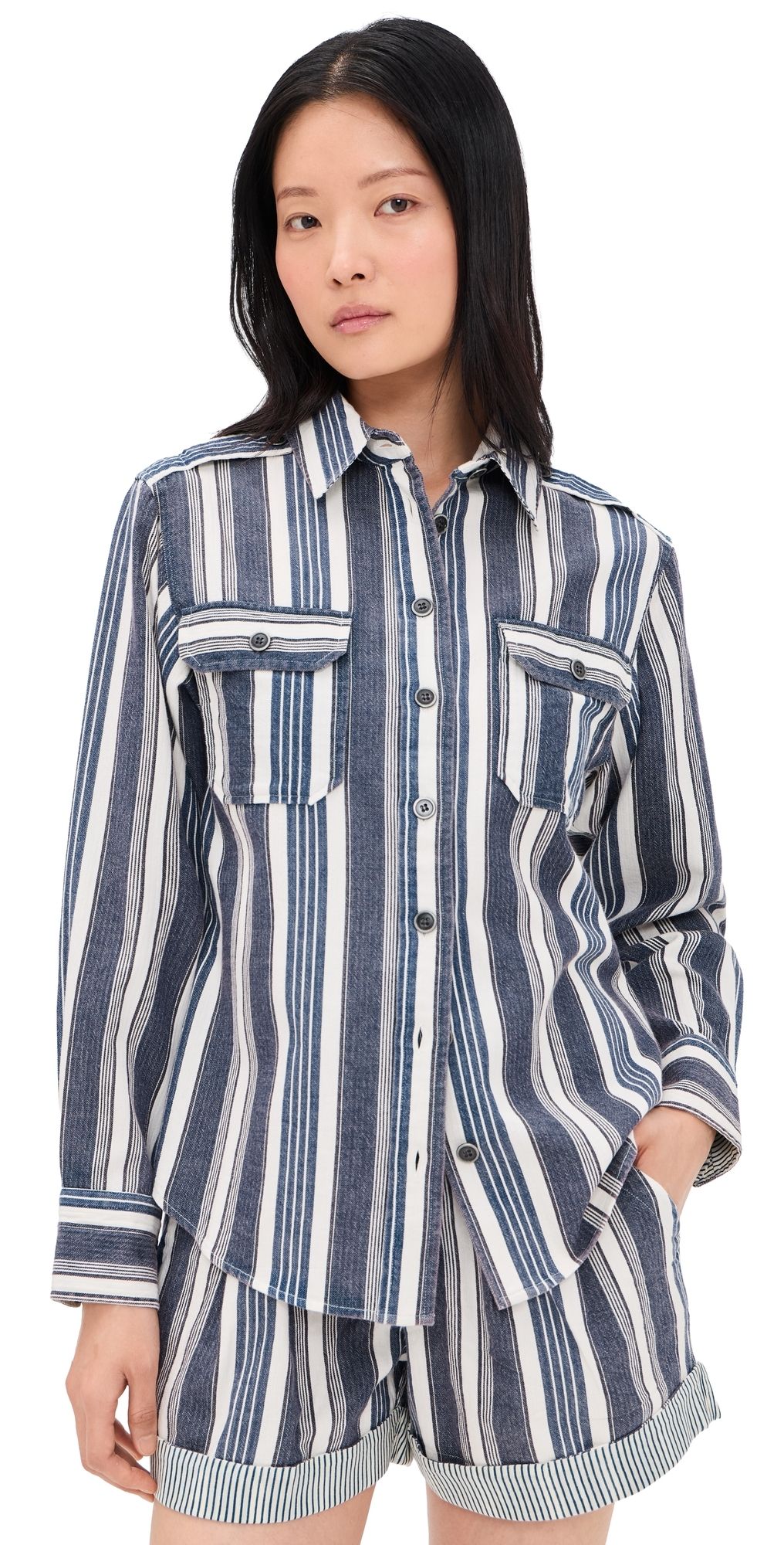Isabel Marant Étoile Gelva Shirt Ecru/Blue 36