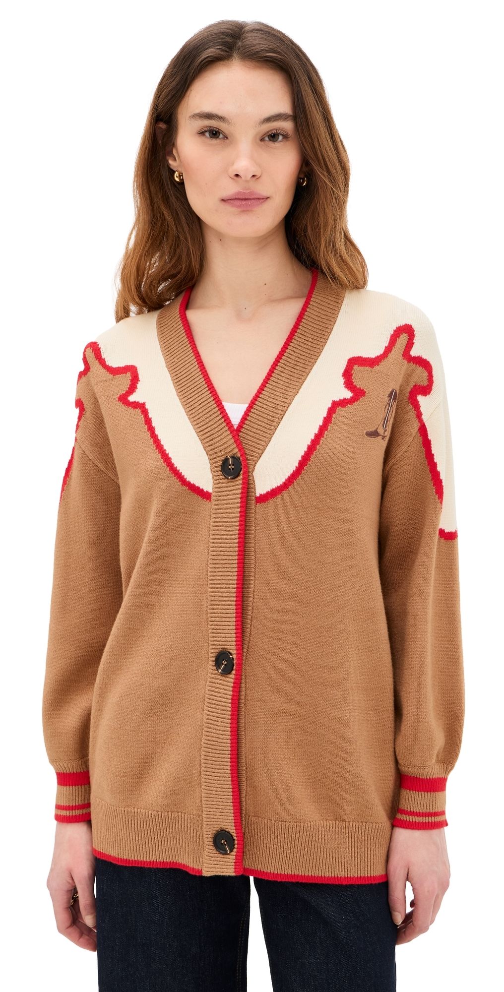 Never Fully Dressed Cowgirl Martha Cardigan Brown XL