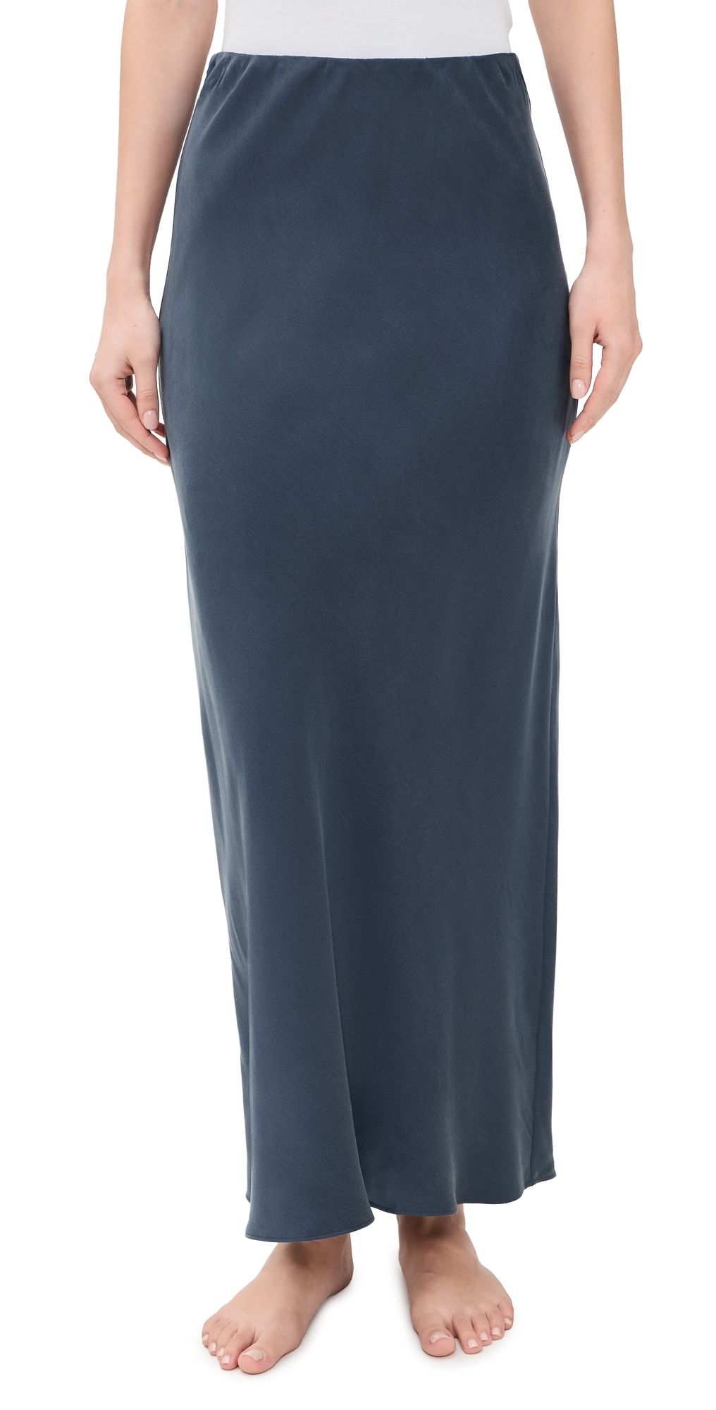 Lunya Silk Maxi Skirt Deep Blue L